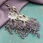 Серьги люстры с аметистом