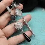 Серьги с мухами, агатами