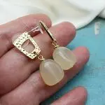 Серьги с натуральными камнями - халцедон