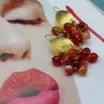 Серьги грозди с агатами