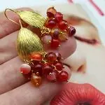 Серьги с цветными агатами