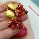Дизайнерские серьги с натуральными камнями - агат
