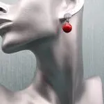 Серебряные серьги с кораллами