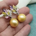Серьги с крупным барочным жемчугом 