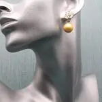 Авторские украшения с крупным жемчугом - золотой барочный жемчуг