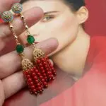 Коралловые серьги кисти