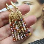 Серьги кисти с натуральными камнями