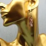 Серьги кисточки с камнями