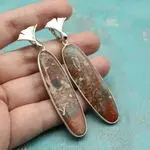 Серьги с крупной яшмой
