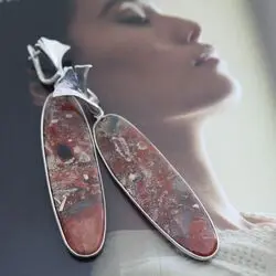 Серьги из леопардовой яшмы