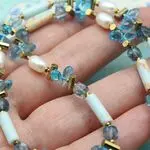 Украшения с натуральными камнями - жемчуг, кварц, варисцит