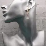 Серьги с розовым кварцем - серьги клевер
