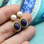 Стильные серьги с натуральным жемчугом