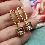 Серьги с розовыми кристаллами