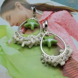 Серьги с белым кораллом