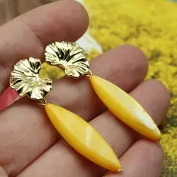 Серьги с желтыми камнями
