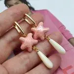 Авторские украшения с натуральными камнями - перламутр серьги