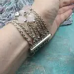 Браслет с цепями и камнями