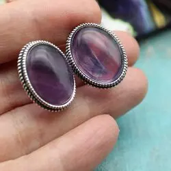 Серьги с крупными флюоритами