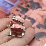 Серебряные серьги с родохрозитом