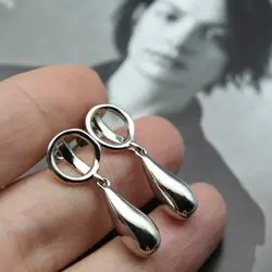 Серьги капли из серебра