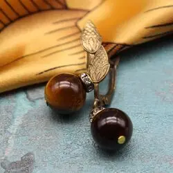 Серьги с тигровым глазом
