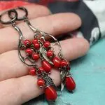 Серьги с кораллом