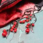 Коралловые серьги 