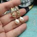 Серьги с природным жемчугом