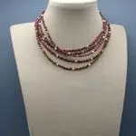 Многорядное колье с гранатом