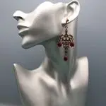 Гранатовые серьги- авторские украшения с гранатами
