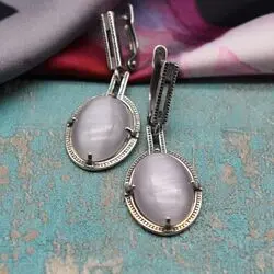 Серьги с кошачьим глазом