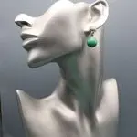 Серьги с крупным малахитом