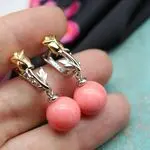 Коралловые серьги - розовый коралл