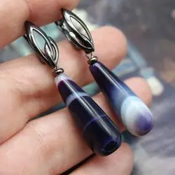 Серьги с цветными агатами