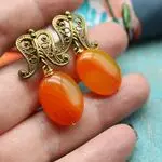 Авторские серьги с сердоликом