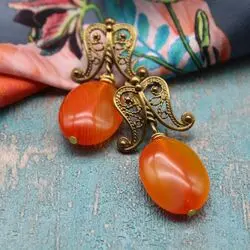 Серьги с сердоликом