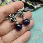 Серьги винтаж с аметистами