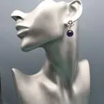 Серьги авторские с натуральными камнями - аметист