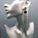 Серьги с черным барочным жемчугом
