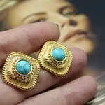 Этнические серьги с бирюзой