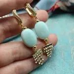 Серьги с амазонитом цвета тиффани