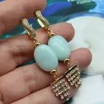Серьги дизайнерские с амазонитом