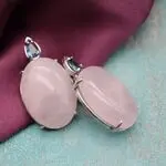 Серьги с розовым кварцем