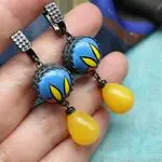 Серьги с ротовской эмалью и филигранью
