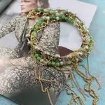Авторское украшение - ожерелье с зелеными камнями 