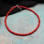 Колье с натуральным красным кораллом