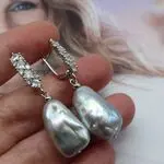 Серьги с натуральным барочным жемчугом