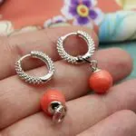 Серьги с розовыми кораллами