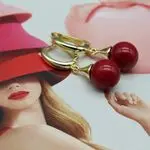 Серьги с красными кораллами